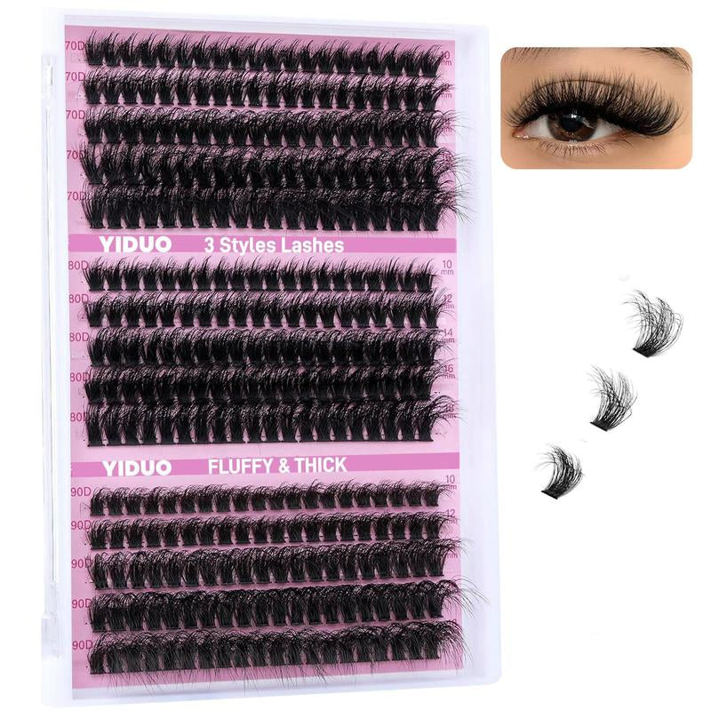 10-20Mm Mixed Individual Cosmetic False Lashes Clusters, 240Pcs/234Pcs/300Pcs/308Pcs Fluffy Curly Thick Fake Eyelashes, Lightweight Makeup Enhancement Lashes Clusters Kit, Lashes Strips Eyelashes Extension Clusters, Fall, Meatball in Makeup