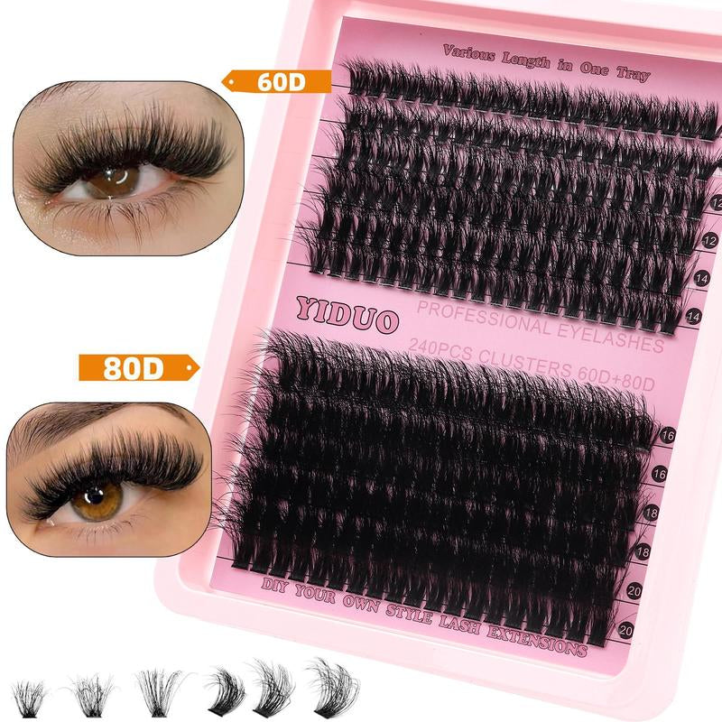 10-20Mm Mixed Individual Cosmetic False Lashes Clusters, 240Pcs/234Pcs/300Pcs/308Pcs Fluffy Curly Thick Fake Eyelashes, Lightweight Makeup Enhancement Lashes Clusters Kit, Lashes Strips Eyelashes Extension Clusters, Fall, Meatball in Makeup