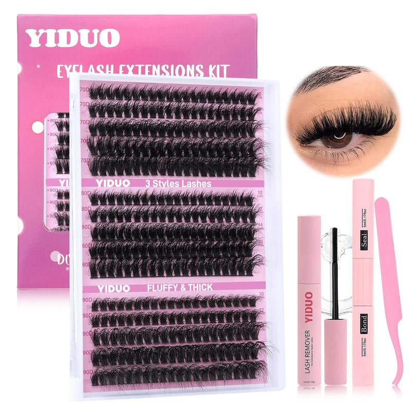 10-20Mm Mixed Individual Cosmetic False Lashes Clusters, 240Pcs/234Pcs/300Pcs/308Pcs Fluffy Curly Thick Fake Eyelashes, Lightweight Makeup Enhancement Lashes Clusters Kit, Lashes Strips Eyelashes Extension Clusters, Fall, Meatball in Makeup