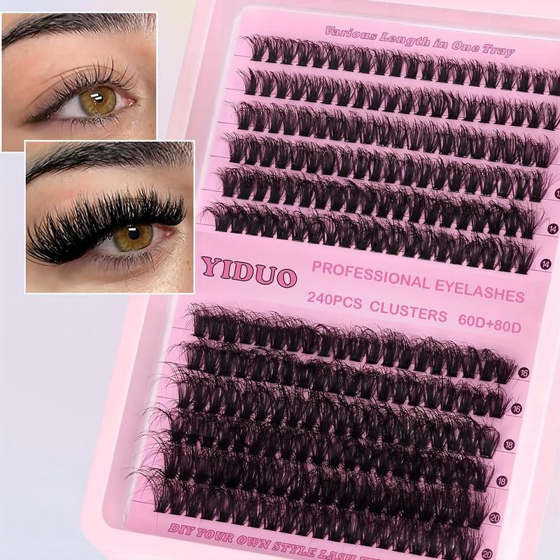 10-20Mm Mixed Individual Cosmetic False Lashes Clusters, 240Pcs/234Pcs/300Pcs/308Pcs Fluffy Curly Thick Fake Eyelashes, Lightweight Makeup Enhancement Lashes Clusters Kit, Lashes Strips Eyelashes Extension Clusters, Fall, Meatball in Makeup