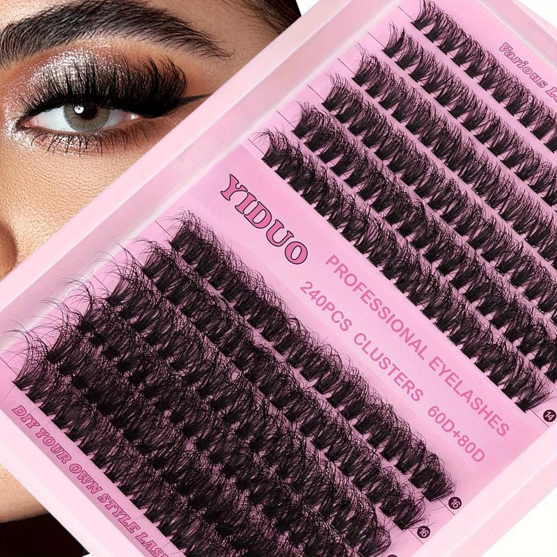 10-20Mm Mixed Individual Cosmetic False Lashes Clusters, 240Pcs/234Pcs/300Pcs/308Pcs Fluffy Curly Thick Fake Eyelashes, Lightweight Makeup Enhancement Lashes Clusters Kit, Lashes Strips Eyelashes Extension Clusters, Fall, Meatball in Makeup