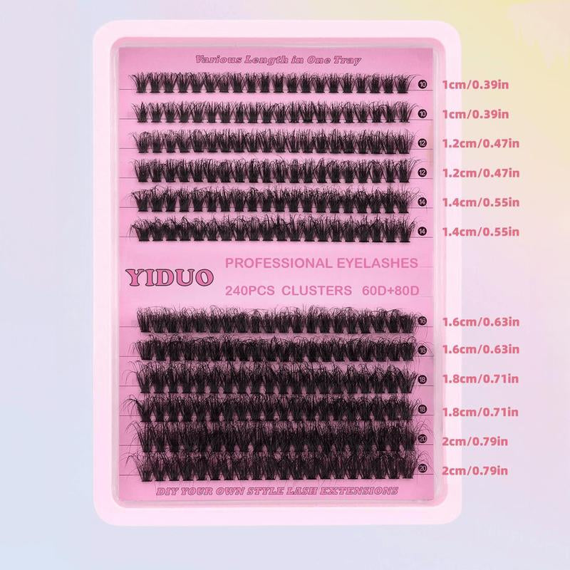 10-20Mm Mixed Individual Cosmetic False Lashes Clusters, 240Pcs/234Pcs/300Pcs/308Pcs Fluffy Curly Thick Fake Eyelashes, Lightweight Makeup Enhancement Lashes Clusters Kit, Lashes Strips Eyelashes Extension Clusters, Fall, Meatball in Makeup