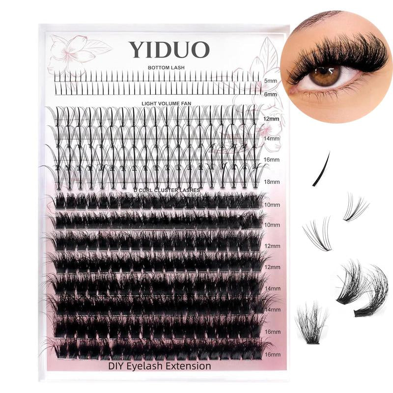 10-20Mm Mixed Individual Cosmetic False Lashes Clusters, 240Pcs/234Pcs/300Pcs/308Pcs Fluffy Curly Thick Fake Eyelashes, Lightweight Makeup Enhancement Lashes Clusters Kit, Lashes Strips Eyelashes Extension Clusters, Fall, Meatball in Makeup