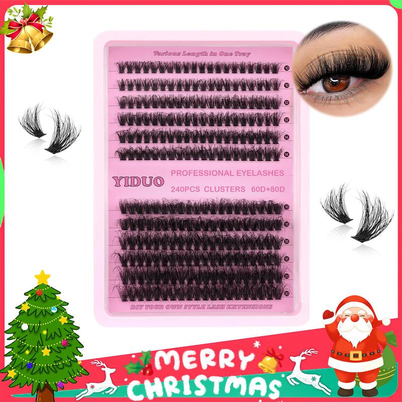 10-20Mm Mixed Individual Cosmetic False Lashes Clusters, 240Pcs/234Pcs/300Pcs/308Pcs Fluffy Curly Thick Fake Eyelashes, Lightweight Makeup Enhancement Lashes Clusters Kit, Lashes Strips Eyelashes Extension Clusters, Fall, Meatball in Makeup